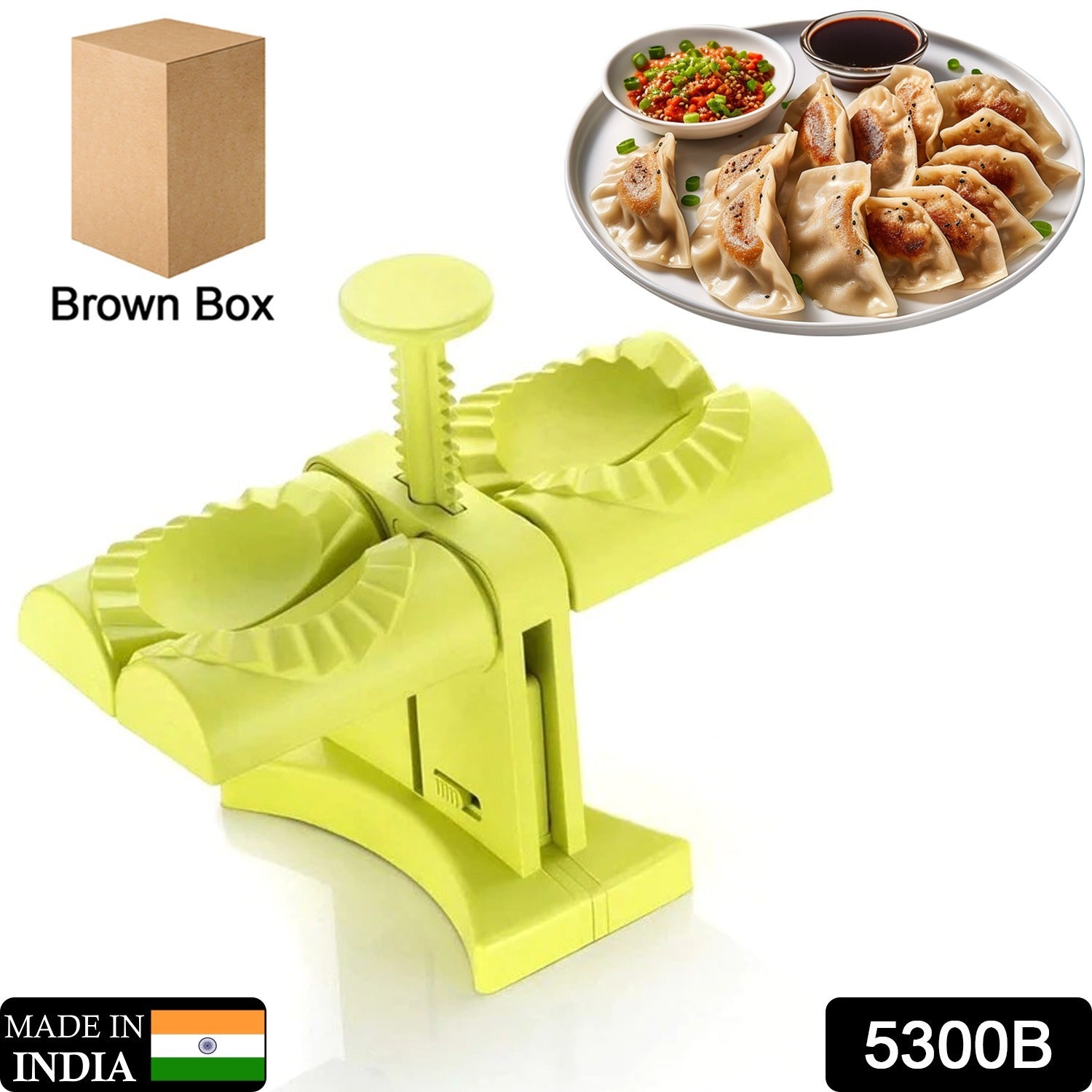 5300b DUMPLING MAKER MOLD,DOUBLE HEAD DUMPLING MOLD WRAP TWO AT A ONE TIME,HOUSEHOLD DUMPLING MAKER MOULD,EASY-TOOL FOR MAKING DUMPLINGS,DUMPLING PRESS MOLD KITCHEN ACCESSORIES (Brown Box) 5300b DUMPLING MAKER MOLD,DOUBLE HEAD DUMPLING MOLD WRAP TWO AT A ONE TIME,HOUSEHOLD DUMPLING MAKER MOULD,EASY-TOOL FOR MAKING DUMPLINGS,DUMPLING PRESS MOLD KITCHEN ACCESSORIES (Brown Box)